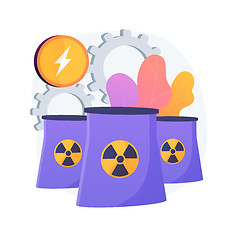 Image showing Nuclear power plant, atomic reactors, energy production vector concept metaphor.