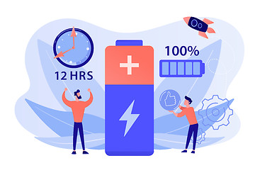 Image showing Battery runtime concept vector illustration.