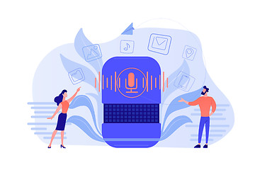 Image showing Smart speaker apps marketplace concept vector illustration.