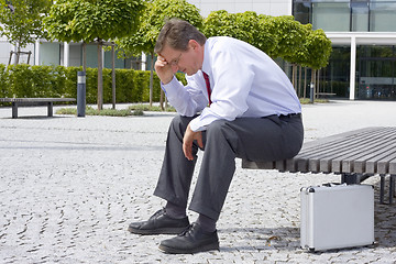 Image showing Sorrowful businessman