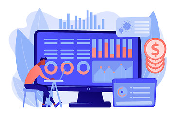 Image showing Financial data management concept vector illustration.