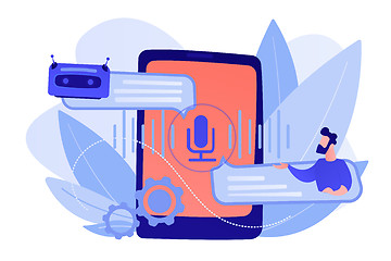 Image showing Chatbot voice controlled virtual assistant concept vector illustration.