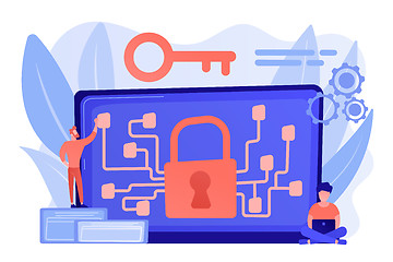 Image showing Cryptography and encryption concept vector illustration.