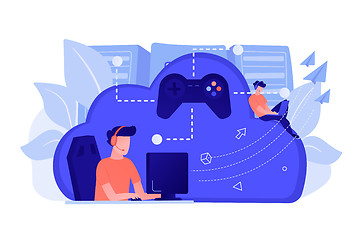 Image showing Cloud gaming concept vector illustration.