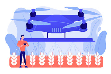 Image showing Agriculture drone use concept vector illustration.