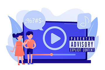 Image showing Parental advisory music concept vector illustration.