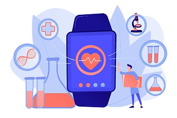 Image showing Smartwatch health tracker concept vector illustration.