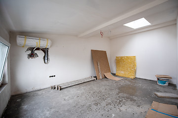 Image showing interior of construction site with white drywall