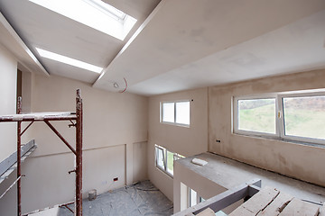 Image showing interior of construction site with scaffolding