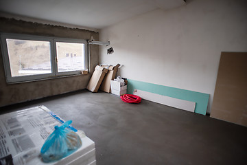 Image showing interior of construction site with white drywall