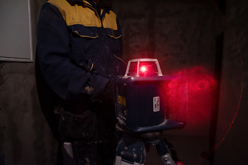 Image showing Laser equipment at a construction site