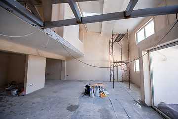 Image showing interior of construction site with scaffolding