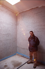 Image showing Portrait of construction engineer in unfinished apartment