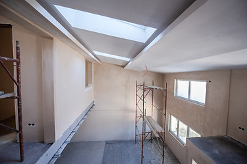 Image showing interior of construction site with scaffolding