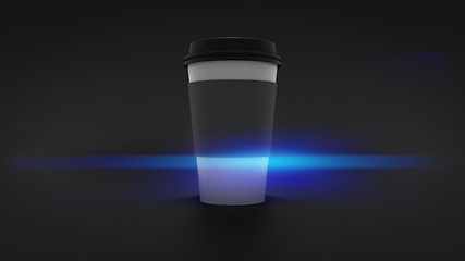 Image showing black coffee to go cup isolated on black background