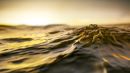 Image showing golden sunset ocean wave background