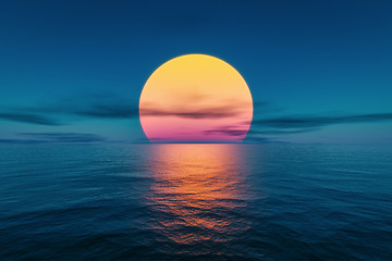 Image showing great sunset over the ocean