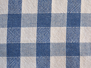 Image showing blue and white checkered fabric background