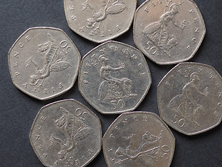 Image showing 50 pence coin, United Kingdom