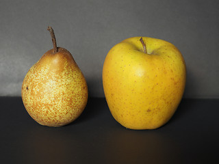 Image showing yellow apple and pear fruit