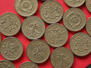 Image showing One Pound coins, United Kingdom