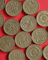 Image showing One Pound coins, United Kingdom