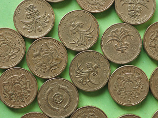 Image showing One Pound coins, United Kingdom