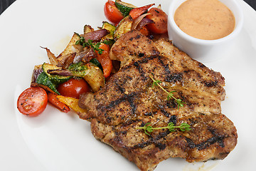 Image showing Grilled pork steak
