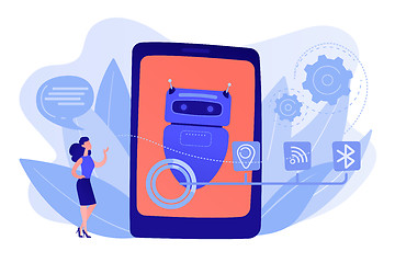 Image showing Chatbot virtual assistant via messaging concept vector illustration.