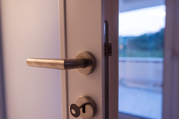 Image showing door handle in room interior