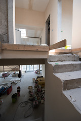 Image showing interior of construction site with scaffolding