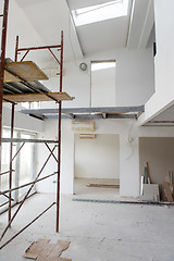 Image showing interior of construction site with scaffolding