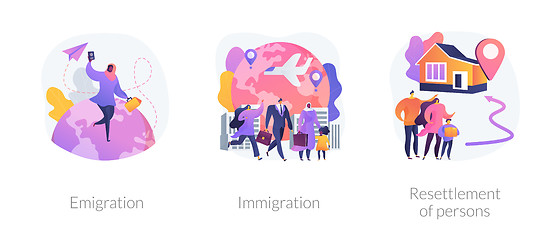 Image showing Population mobility, human migration abstract concept vector illustrations.