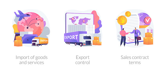 Image showing Global trade, distribution and logistics abstract concept vector illustrations.