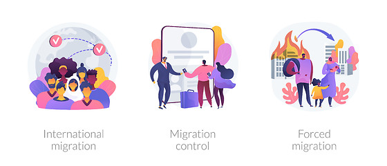 Image showing Population displacement, refugees abstract concept vector illustrations.