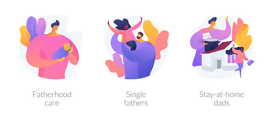 Image showing Men taking paternity leave abstract concept vector illustrations