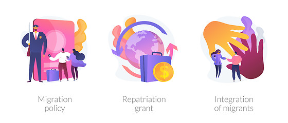 Image showing Human legal migration abstract concept vector illustrations.