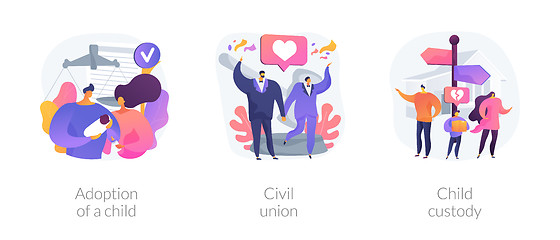 Image showing Family law abstract concept vector illustrations.
