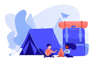 Image showing Summer camp concept vector illustration.