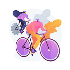Image showing Couple on bicycles vector concept metaphor