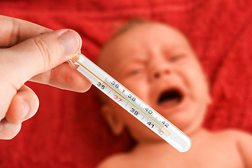 Image showing hand check the temperature