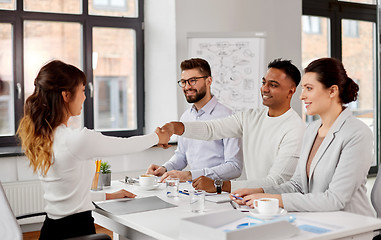 Image showing recruiters having job interview with employee