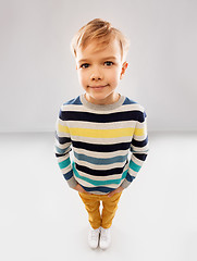 Image showing portrait of nice boy in striped pullover