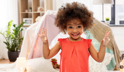 Image showing happy little african american girl at home