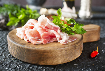 Image showing raw bacon