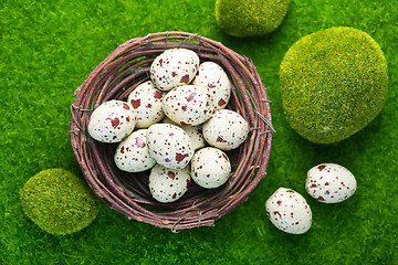 Image showing decorative painted Easter eggs