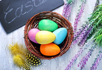 Image showing decorative painted Easter eggs