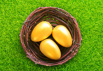 Image showing decorative painted Easter eggs