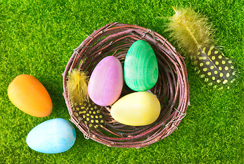 Image showing decorative painted Easter eggs