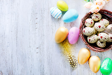 Image showing decorative painted Easter eggs